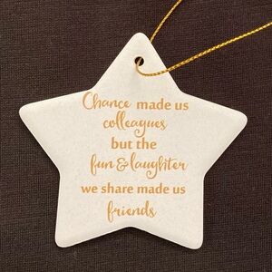 Coworker Gift Colleague to Friends Star Christmas Ornament